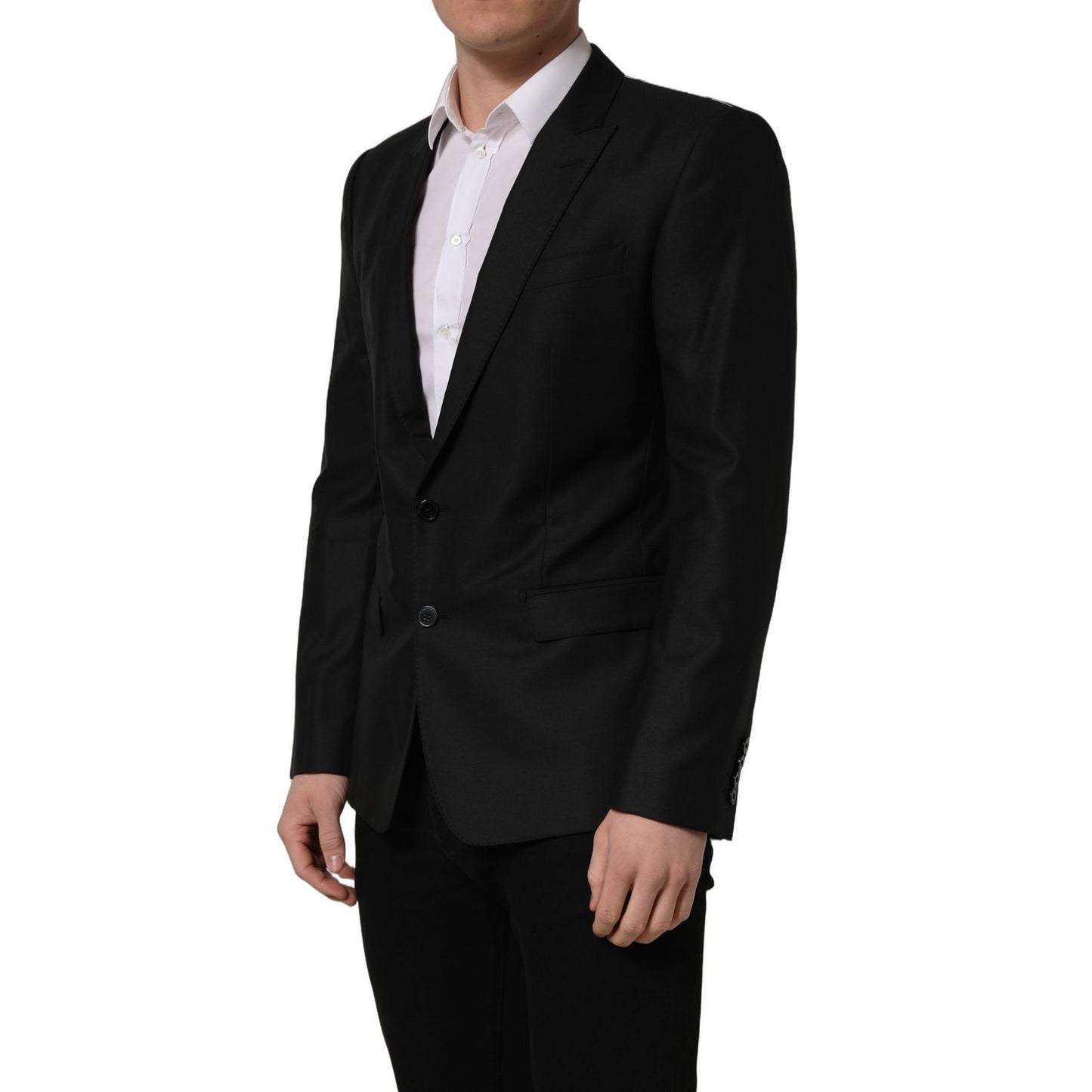 Dolce & Gabbana Black Wool Single Breasted Blazer Jacket