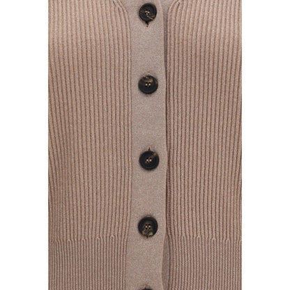 Brunello Cucinelli Beige Cashmere Sleeveles Sweater