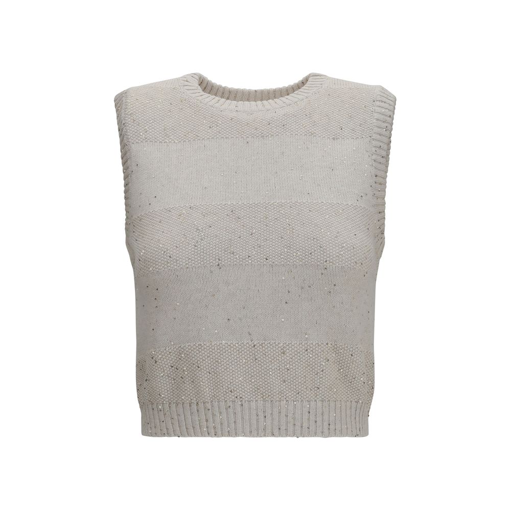 Brunello Cucinelli Beige Cotton Sweatshirt