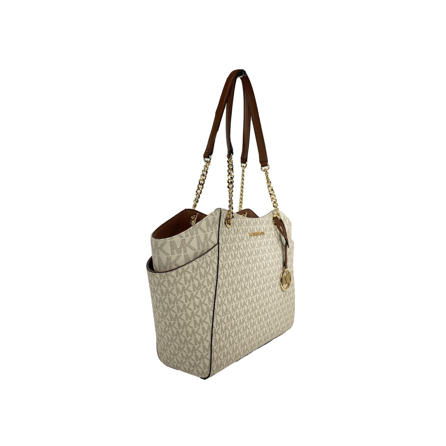 Michael Kors Jet Set Travel Large Logo Tote Vanilla