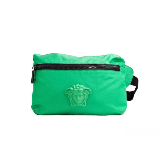 Versace Small Bright Green Nylon Matte Medusa Belt Bag Waist Fanny Pack Purse