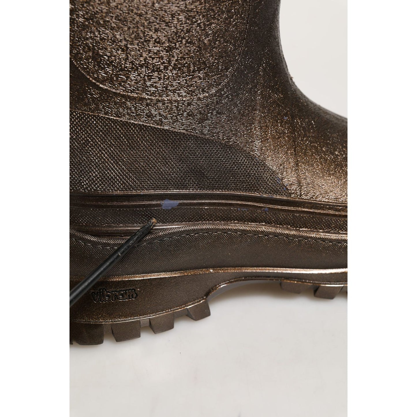 Dolce & Gabbana Bronze PVC Pull On Rain Boots Men Shoes
