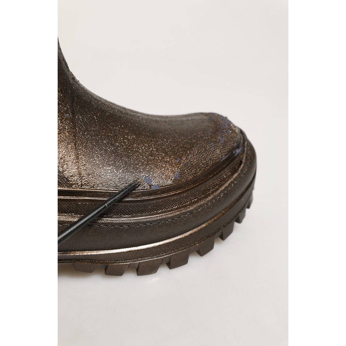 Dolce & Gabbana Bronze PVC Pull On Rain Boots Men Shoes