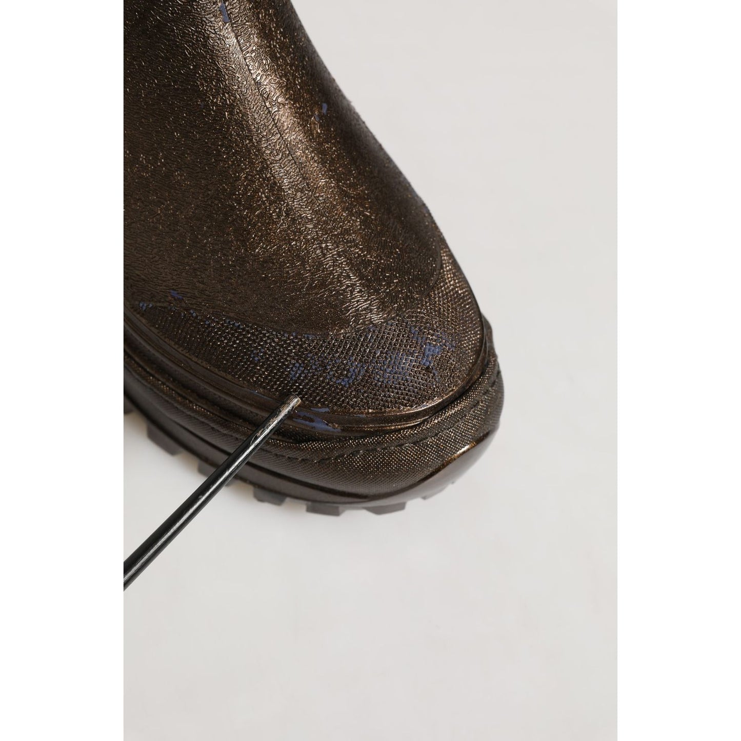 Dolce & Gabbana Bronze PVC Pull On Rain Boots Men Shoes