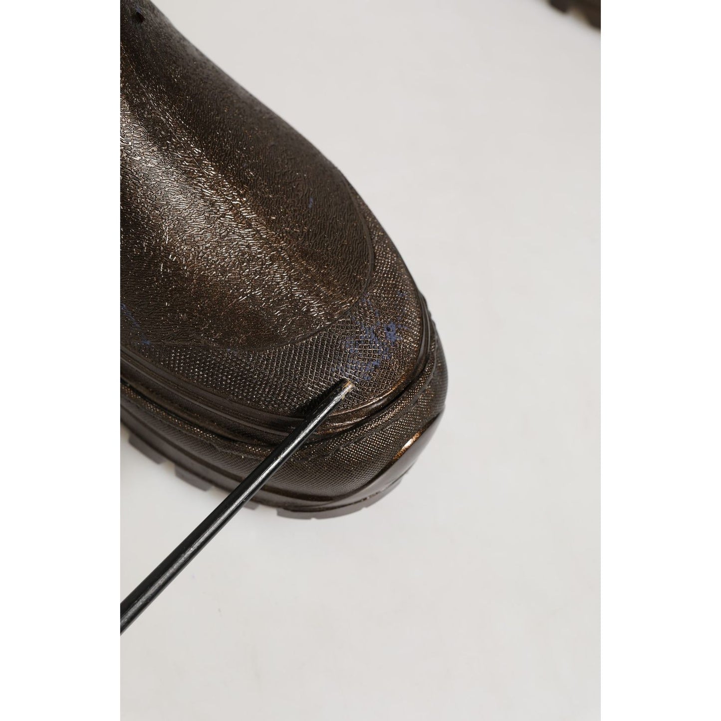 Dolce & Gabbana Bronze PVC Pull On Rain Boots Men Shoes