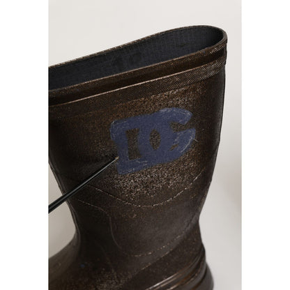 Dolce & Gabbana Bronze PVC Pull On Rain Boots Men Shoes