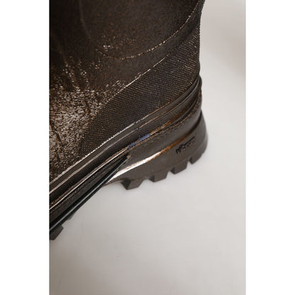 Dolce & Gabbana Bronze PVC Pull On Rain Boots Men Shoes
