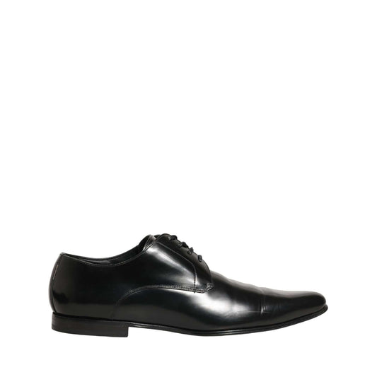 Dolce & Gabbana Black Leather Derby Dress Men Formal Shoes