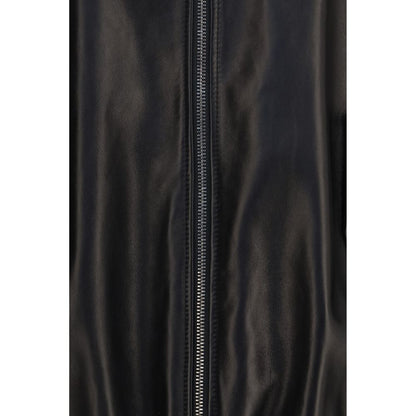 Brunello Cucinelli Black Lamb Ovis Aries Leather Jacket