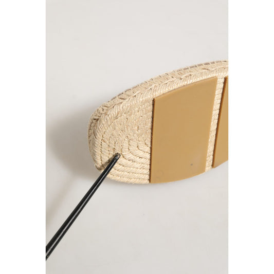 Dolce & Gabbana Beige Leather Cutout Logo Espadrilles Shoes