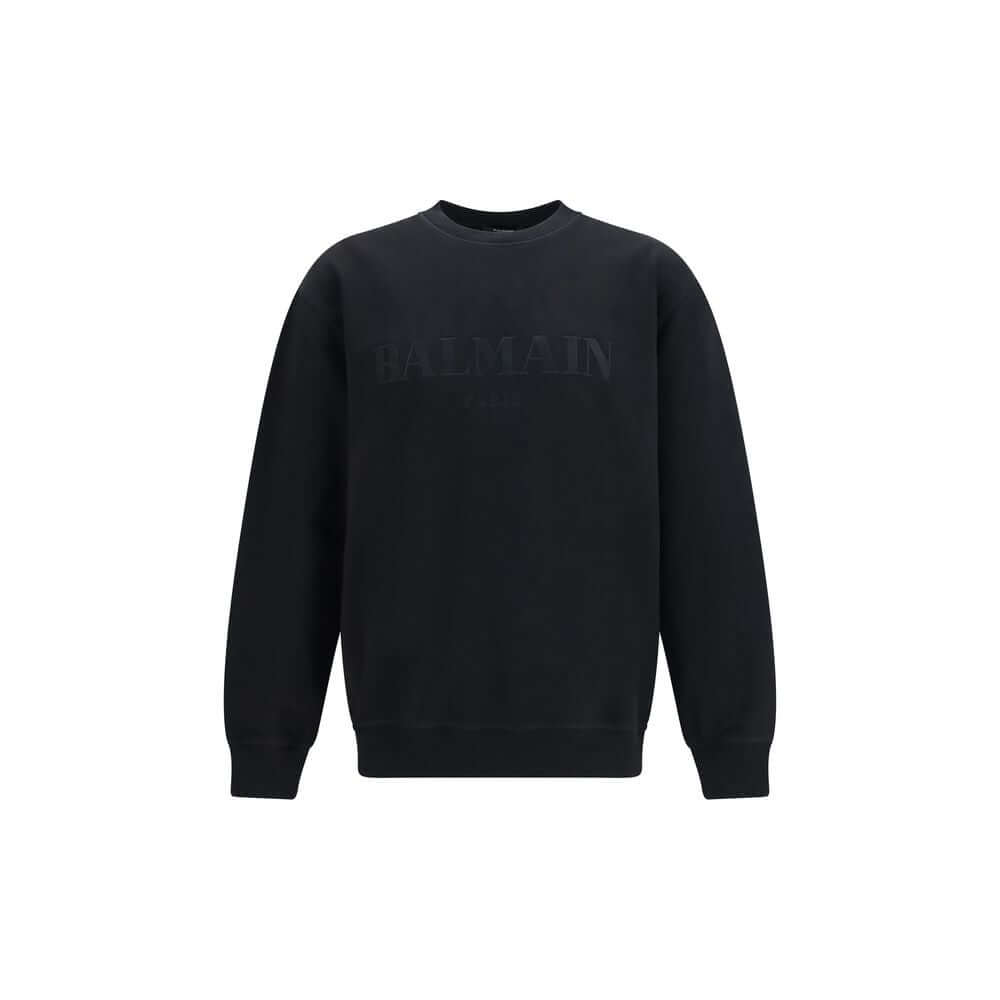 Balmain Black Cotton Sweatshirt
