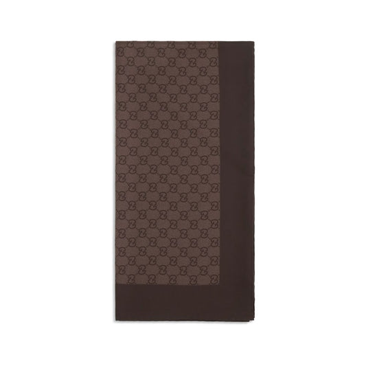 Gucci Brown The GG Silk Twill Jacquard Scarf