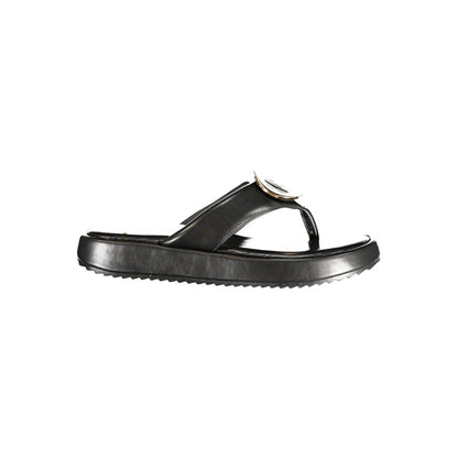 Laura Biagiotti Black Polyurethane Women's Sandal
