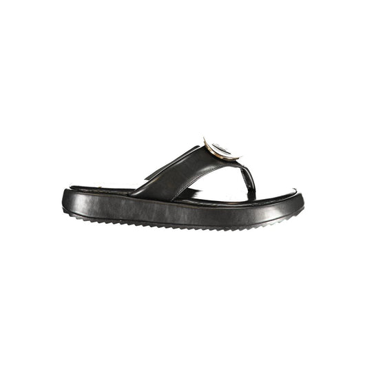 Laura Biagiotti Black Polyurethane Women's Sandal