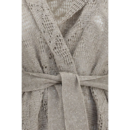 Brunello Cucinelli Beige Linen Cardigan