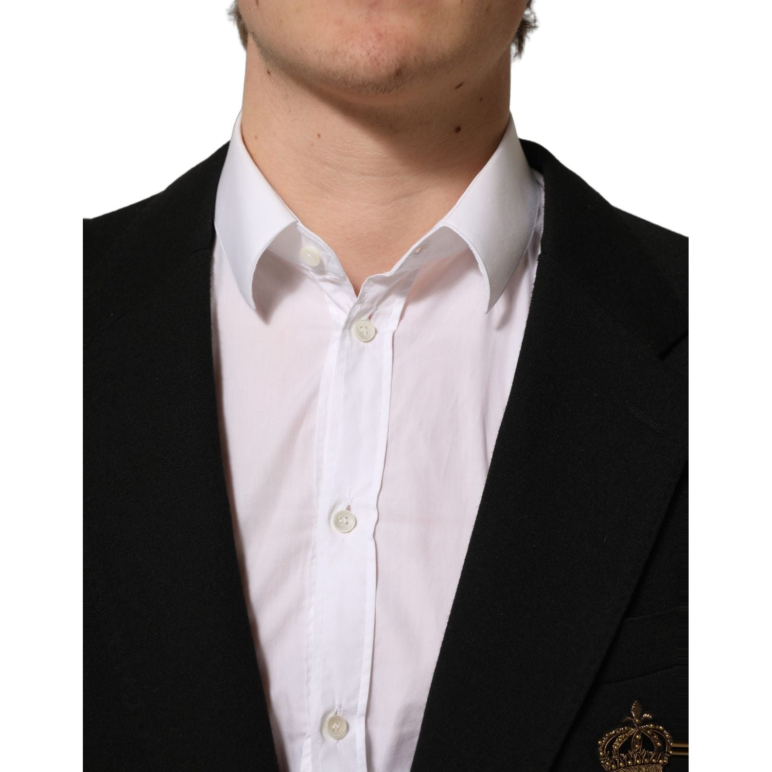Dolce & Gabbana Black Logo Crest SingleBreasted Coat Blazer
