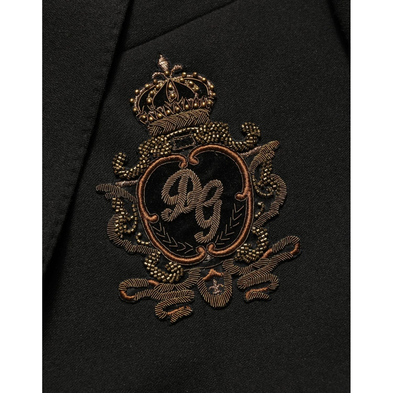 Dolce & Gabbana Black Logo Crest SingleBreasted Coat Blazer