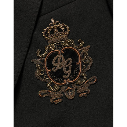 Dolce & Gabbana Black Logo Crest SingleBreasted Coat Blazer