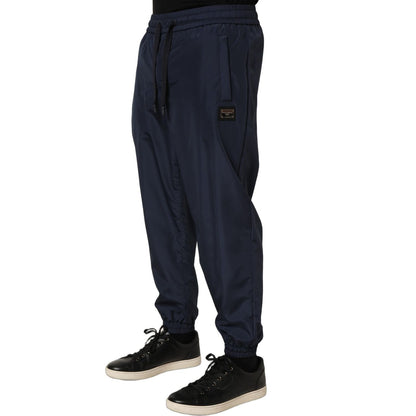 Dolce & Gabbana Dark Blue Polyester Jogger Sweatpants Pants