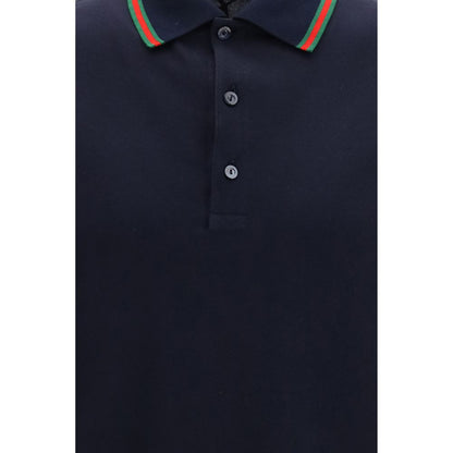 Gucci Blue Cotton Polo Shirt