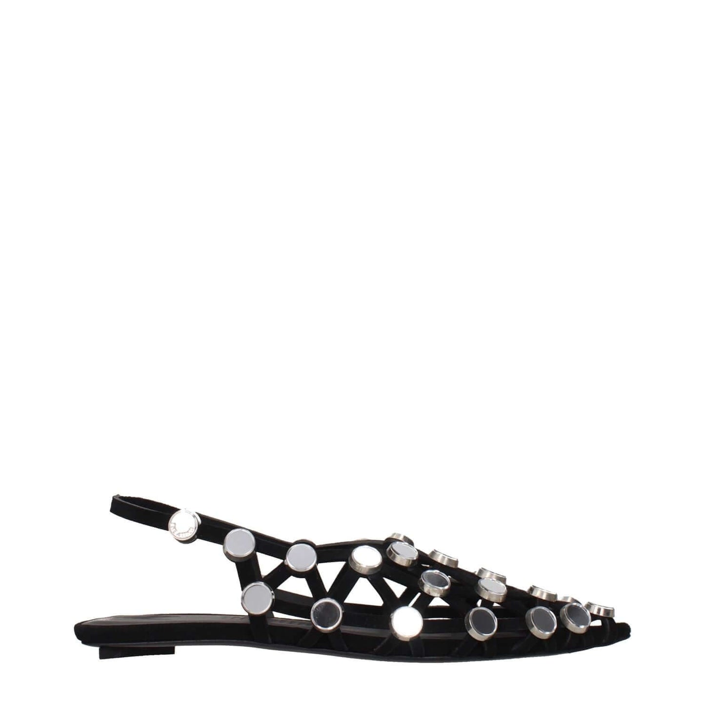 The Attico Black Leather Ballet Flats