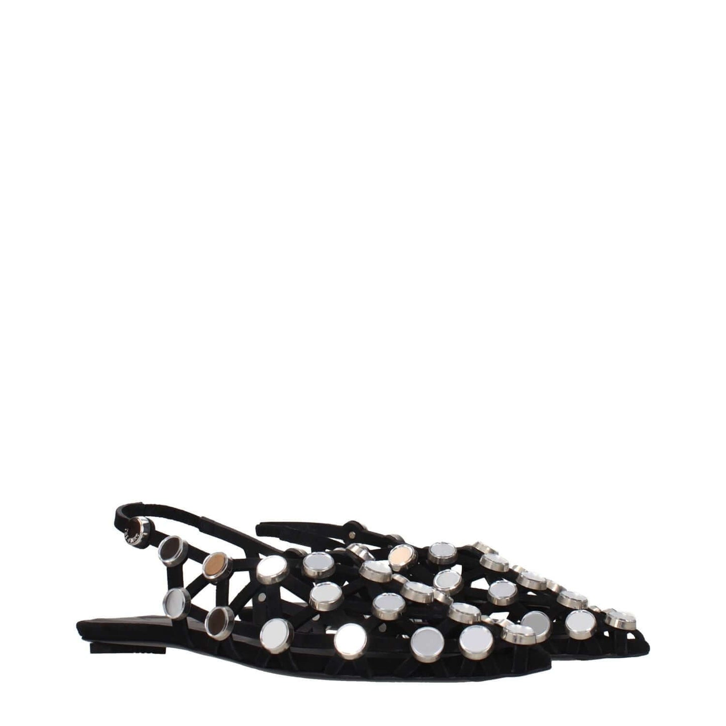 The Attico Black Leather Ballet Flats