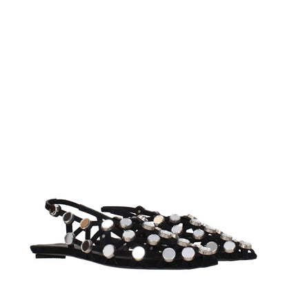 The Attico Black Leather Ballet Flats