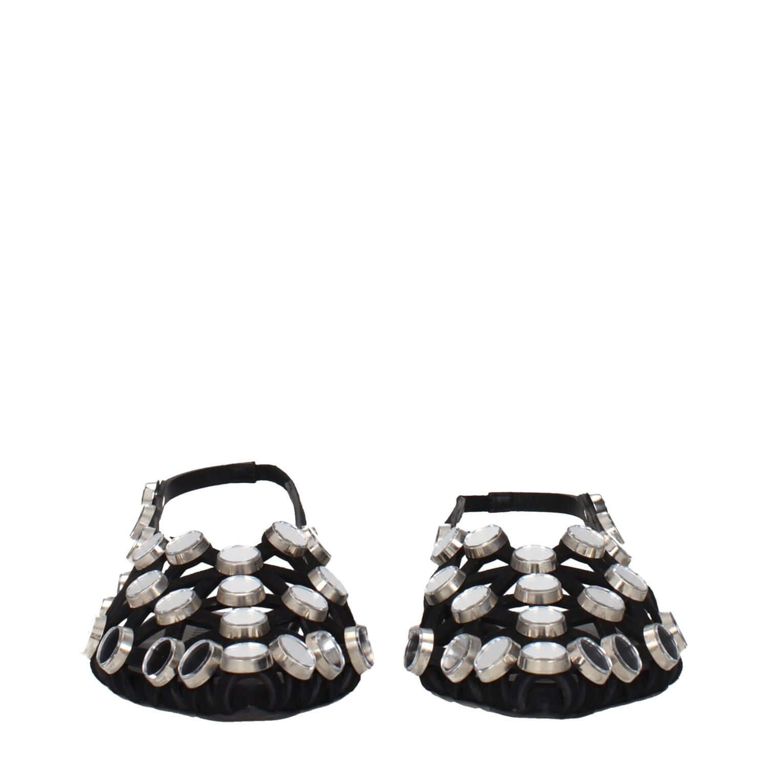 The Attico Black Leather Ballet Flats