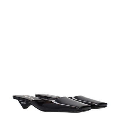 Prada Black Leather Flat Sandals