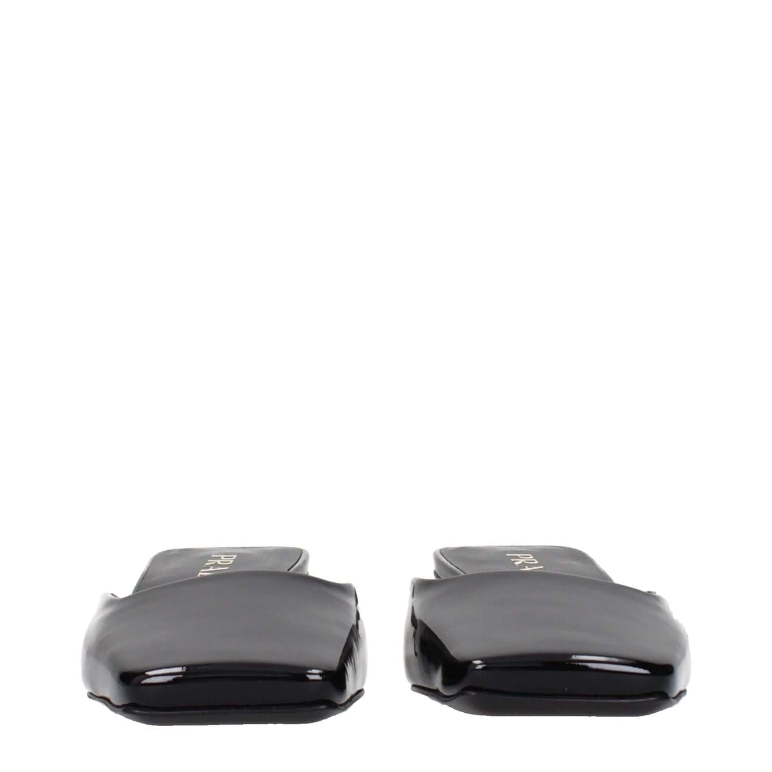 Prada Black Leather Flat Sandals