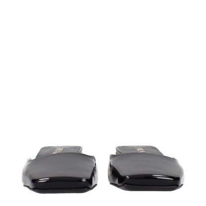 Prada Black Leather Flat Sandals
