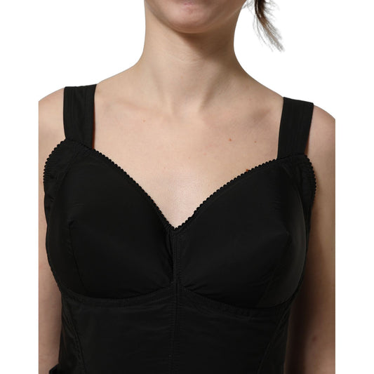 Dolce & Gabbana Black Nylon A-Line Sleeveless Mini Dress