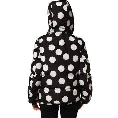 Dolce & Gabbana Black White Polka Dot Hooded Blouson Jacket