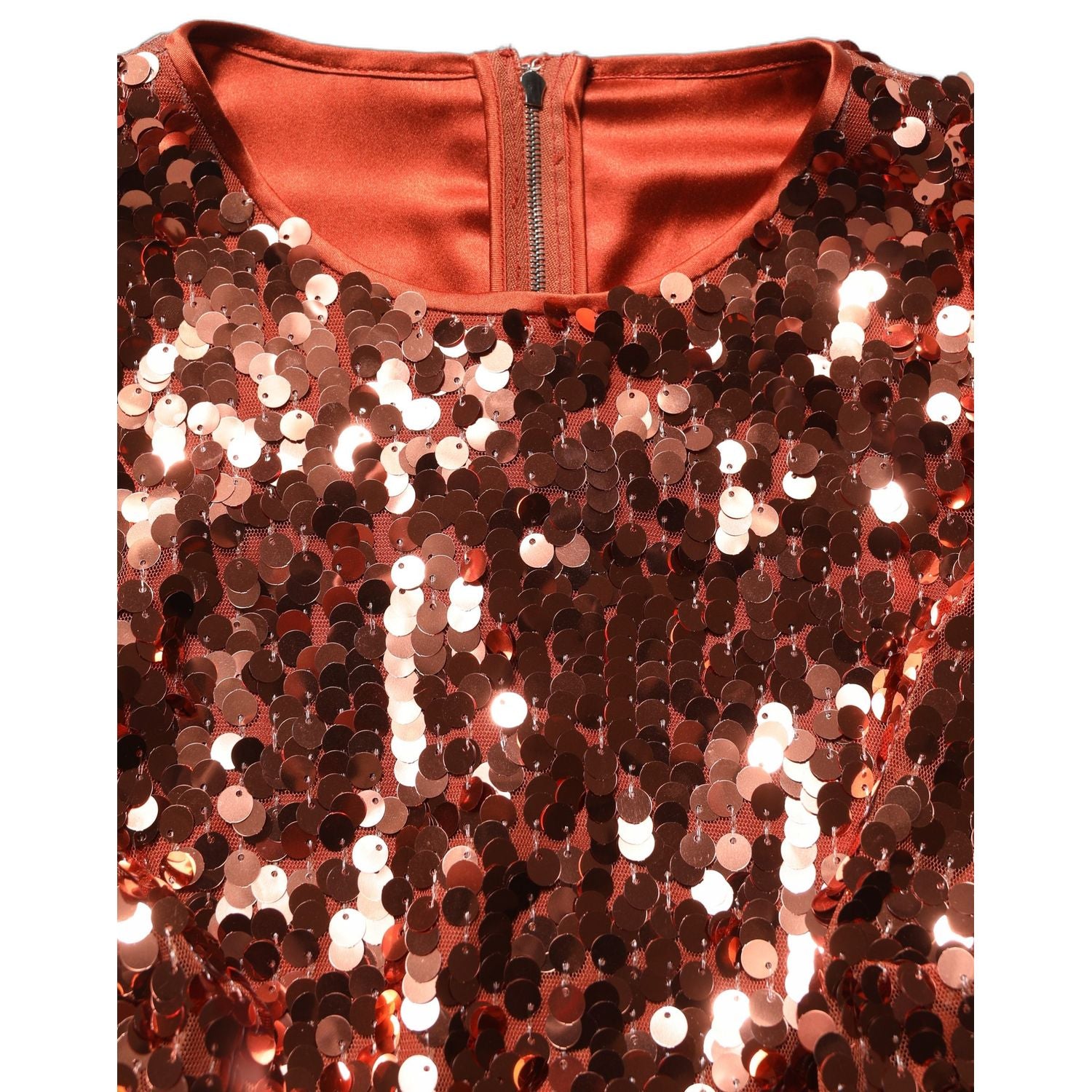 Dolce & Gabbana Red Sequined Long Sleeves Crop Blouse Top