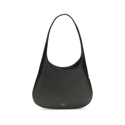 Khaite Black Calf Leather Bos Taurus Shoulder Bag