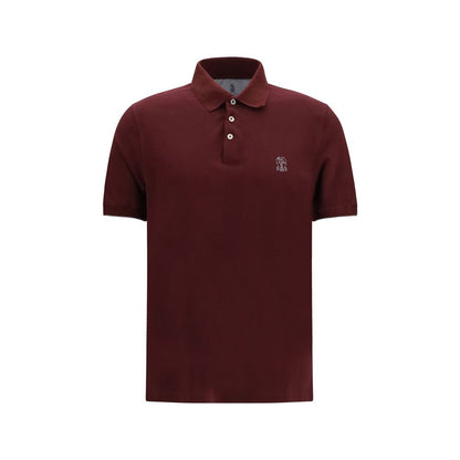 Brunello Cucinelli Bordeaux Cotton Polo Shirt