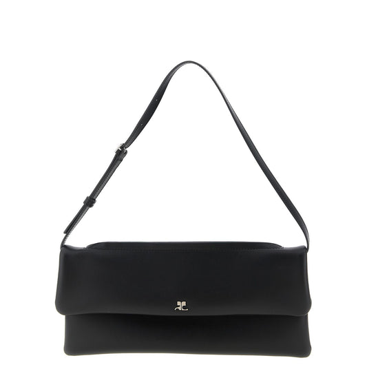 Courrèges Black Cowhide Clutch Bag