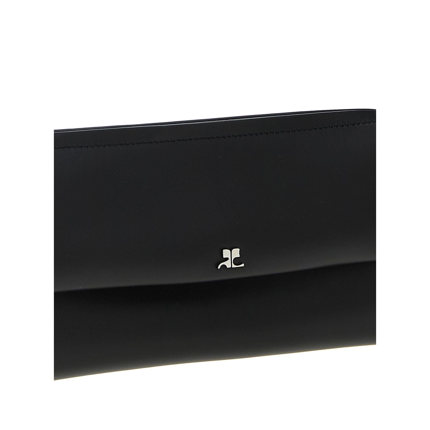 Courrèges Black Cowhide Clutch Bag