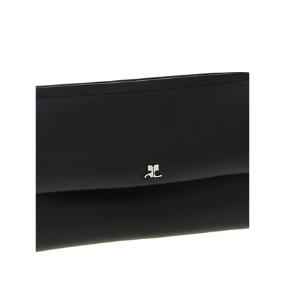 Courrèges Black Cowhide Clutch Bag