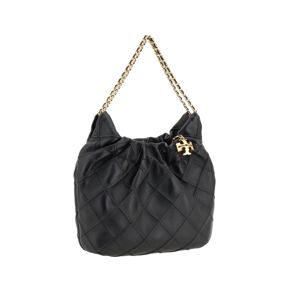 Tory Burch Black Calf Leather Bos Taurus Shoulder Bag