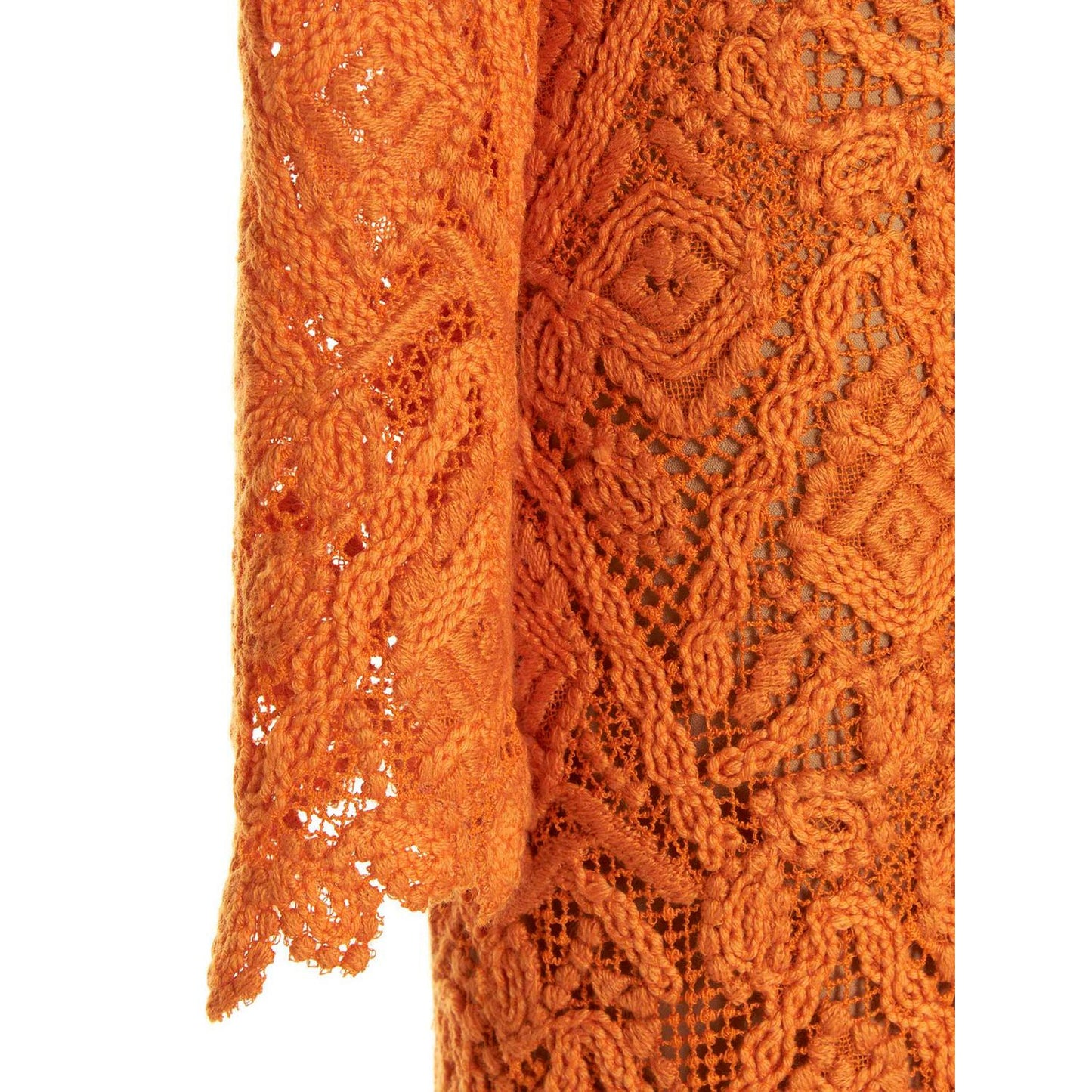 Ermanno Scervino Orange Wool Midi Dress