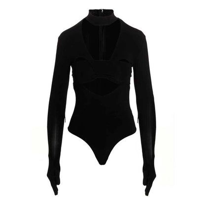 Ambush Black Viscose Bodysuit