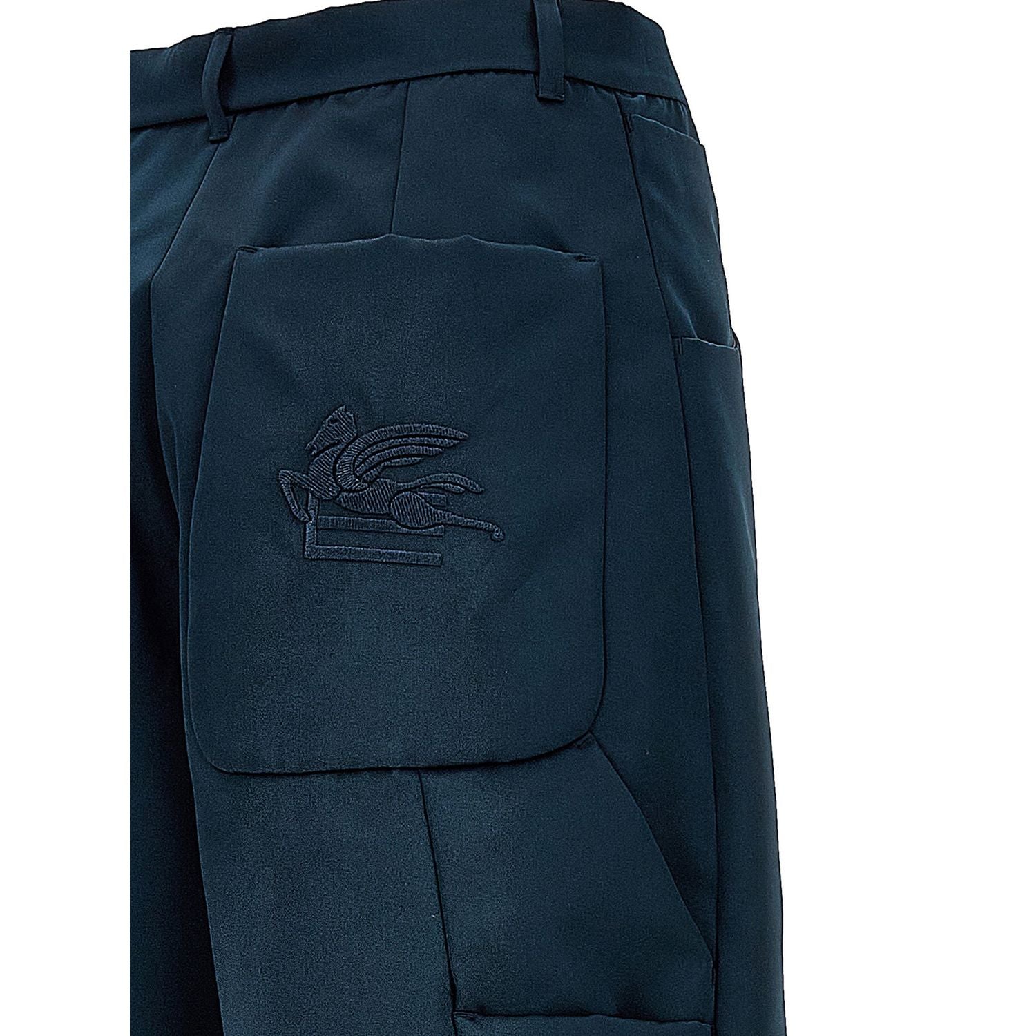 Etro Blue Polyester Cargo Pants