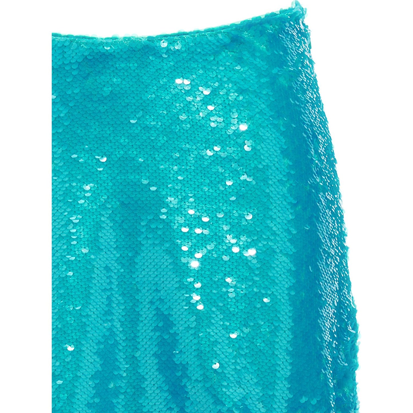 Ganni Blue Recycled Polyester Midi Skirt
