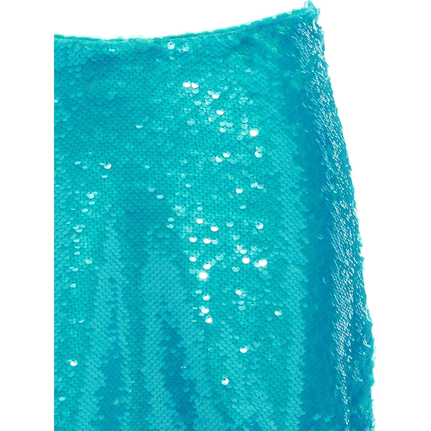Ganni Blue Recycled Polyester Midi Skirt
