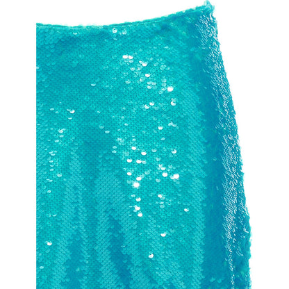 Ganni Blue Recycled Polyester Midi Skirt