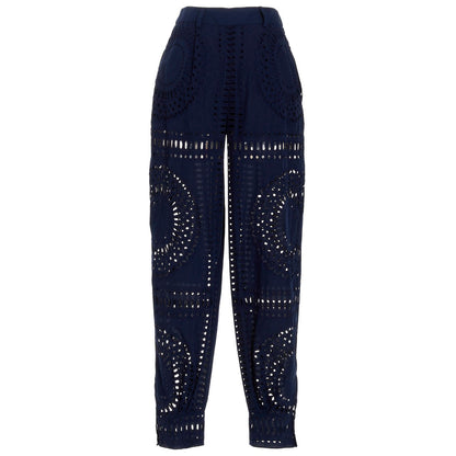 Alberta Ferretti Blue Cotton Casual Pants