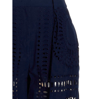 Alberta Ferretti Blue Cotton Casual Pants