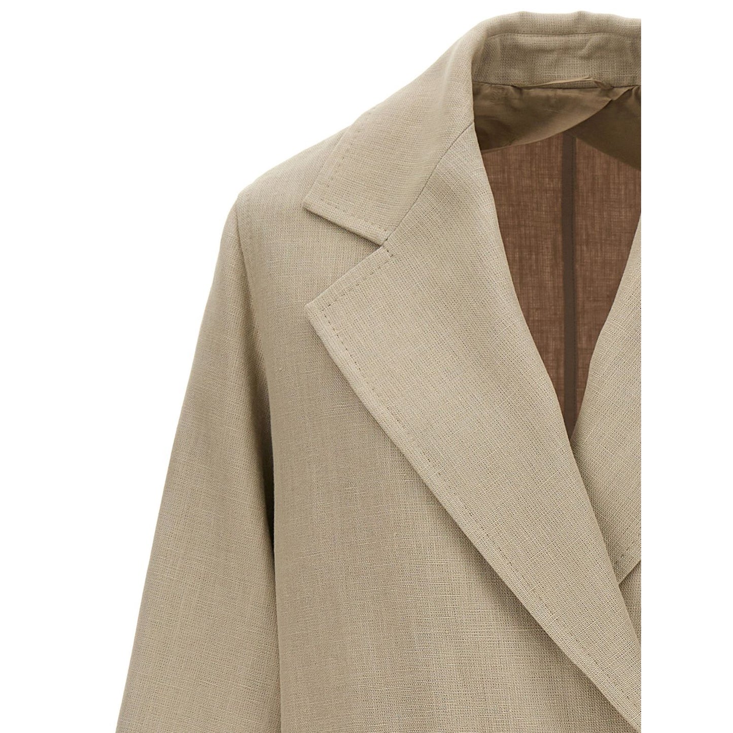 Max Mara Beige Linen Coat