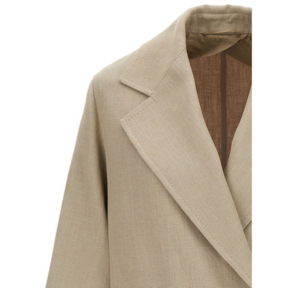 Max Mara Beige Linen Coat